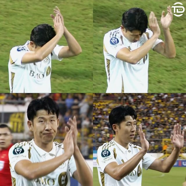 Los Angeles (LA) FC Son Heung-min is replaced in the 17th minute of the second half after scoring one goal and three assists in the first round of the 2026 CONCACAF Champions Cup against Real España (Honduras) at the Francisco Morasan Stadium in San Pedro Sula, Honduras on the 18th (Korea time). Son Heung-min is also responding with applause to the standing ovation of local fans in Honduras toward him. /Photo =Todo Deportes Television (TDTV) SNS capture 