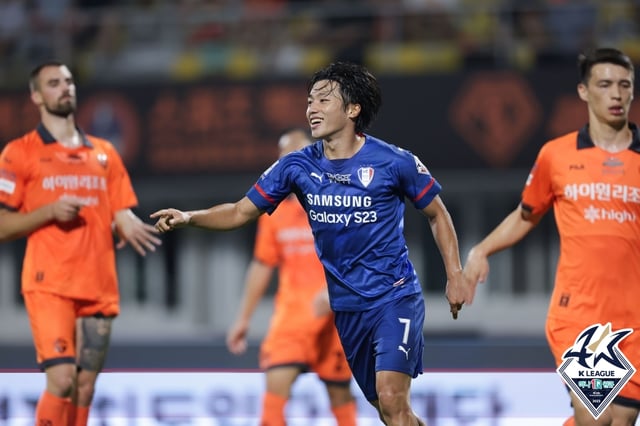 수원 삼성 시절이던 지난 2023시즌 고승범. /사진=한국프로축구연맹 제공