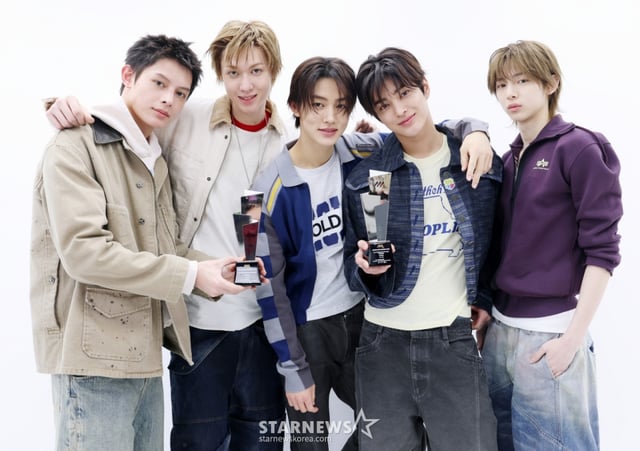 코르티스(왼쪽부터 제임스, 마틴, 성현, 건호, 주훈) /사진=김휘선 기자 hwijpg@