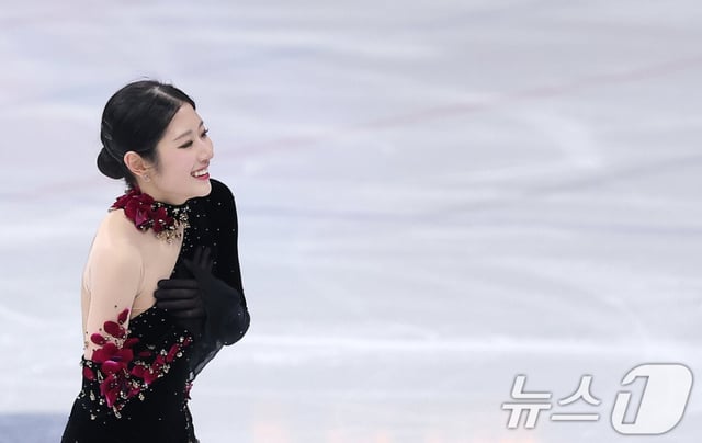 李ヘインがフリースケートの演技を終えた後、満足そうな表情をしている。 /写真=ニュース1