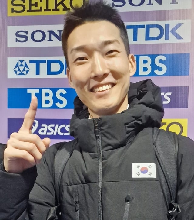 우상혁. /사진=반스카비스트리차 실내도약육상경기대회 공식 SNS