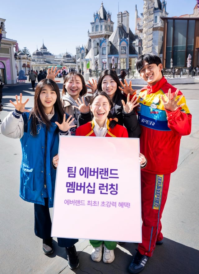 '팀 에버랜드' 멤버십을 소개하는 모델
