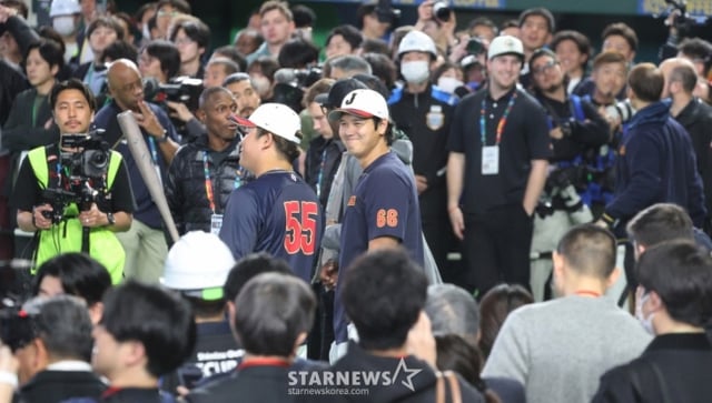 5일 대만전을 앞두고 훈련에 나선 오타니. /사진=강영조 선임기자