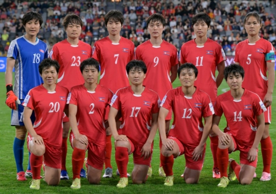 中国と2026アジアサッカー連盟(AFC)女子アジアカップ組別リーグ第3戦に出場した北朝鮮ベスト11。/写真=アジアサッカー連盟(AFC)公式ホームページ