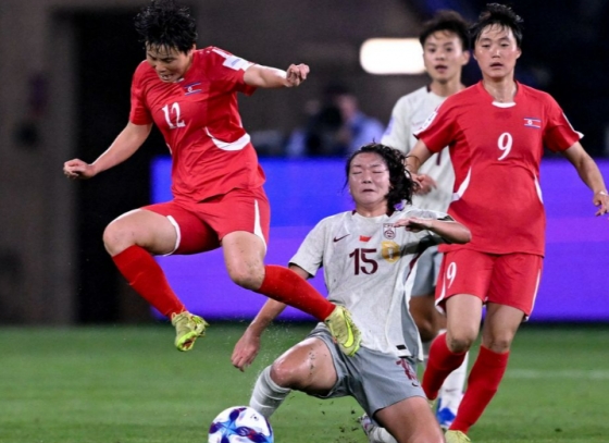 北朝鮮と中国の2026アジアサッカー連盟(AFC)女子アジアカップ組別リーグ第3戦の試合中。/写真=アジアサッカー連盟(AFC)公式ホームページ