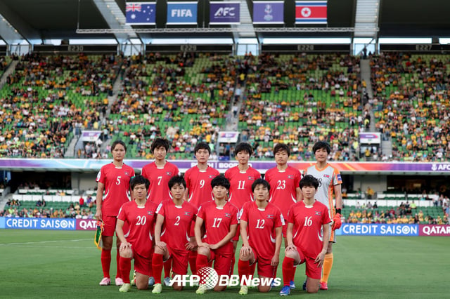 The North Korean women's soccer team played in the quarterfinals of the 2026 AFC Asian Cup in Perth, Australia on the 13th. /AFPBBNews=News1