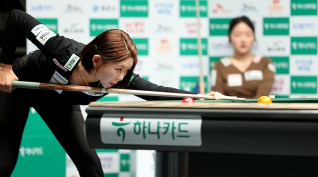  스트로크를 하는 김가영. /사진=PBA 투어 제공