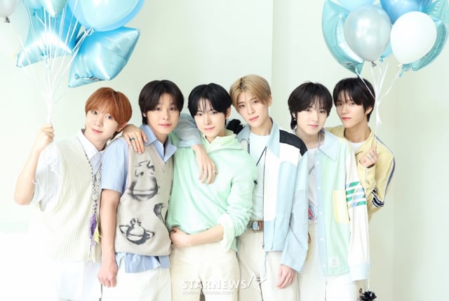 NCT WISH(왼쪽부터 료, 리쿠, 유우시, 시온, 사쿠야, 재희) /사진=김휘선 기자 hwijpg@
