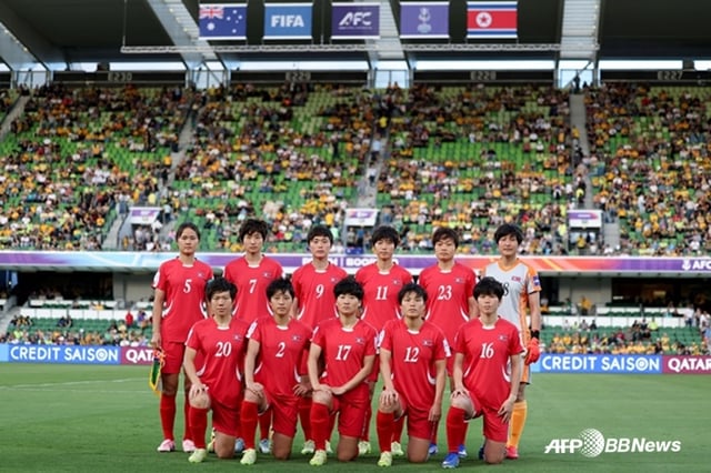 북한 여자축구 대표팀. /AFPBBNews=뉴스1