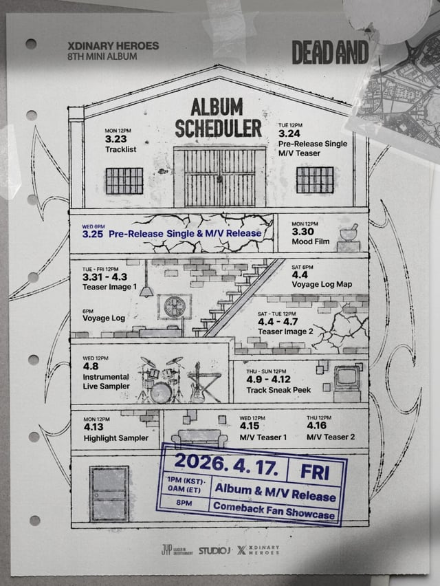 XH Mini 8th album scheduler image/photo courtesy = JYP Entertainment