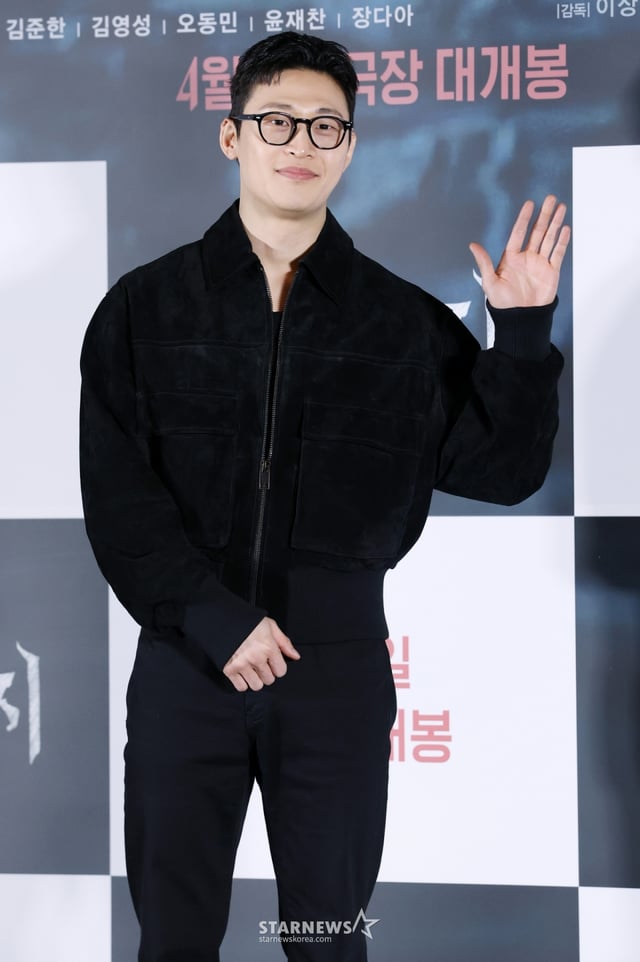 배우 오동민이 24일 서울 용산구 CGV 아이파크몰에서 진행된 영화 '살목지(감독 이상민)' 언론시사회 및 기자간담회에 참석해 포즈를 취하고 있다. /2026.03.24 /사진=김휘선 hwijpg@