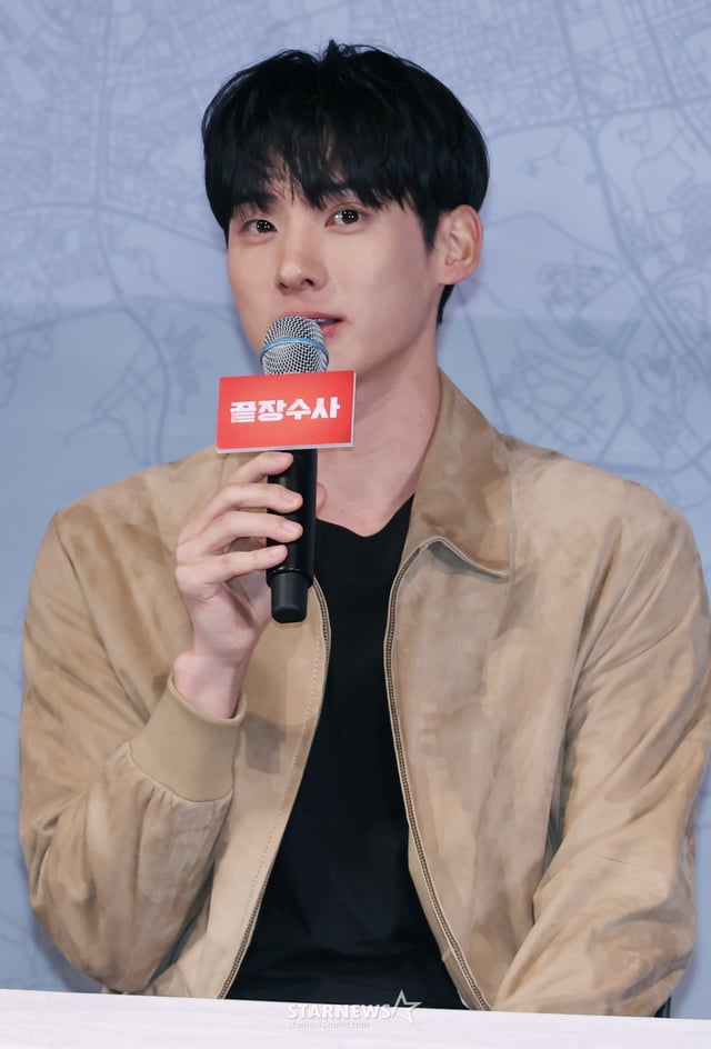 배우 정가람이 25일 오후 서울 CGV용산아이파크몰에서 진행된 영화 '끝장수사'(감독 박철환) 언론배급시사회 및 기자간담회에 첨석해 질문에 답하고 있다. /2026.03.25 /사진=이동훈 photoguy@
