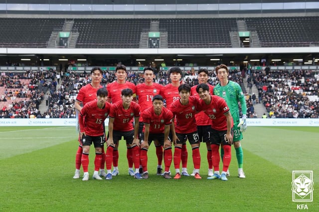 한국 축구대표팀의 선발 선수들. /사진=대한축구협회 제공
