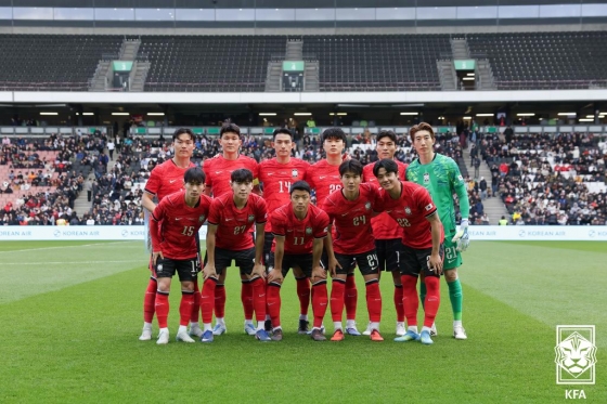 한국 축구대표팀의 선발 선수들. /사진=대한축구협회 제공