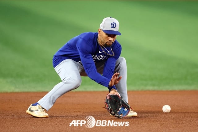 ロサンゼルス·ドジャースの内野手ムキベツ。 /AFPBBNews=ニュース1
