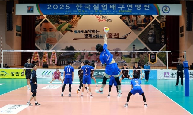 2025 한국실업배구연맹전 남자부 결승전 경기 모습. /사진=한국실업배구연맹 제공