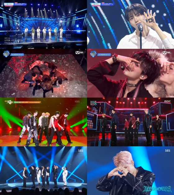 /사진=MBC M '쇼! 챔피언', 엠넷 '엠카운트다운', KBS 2TV '뮤직뱅크', MBC '쇼! 음악중심', SBS '인기가요' 방송 화면