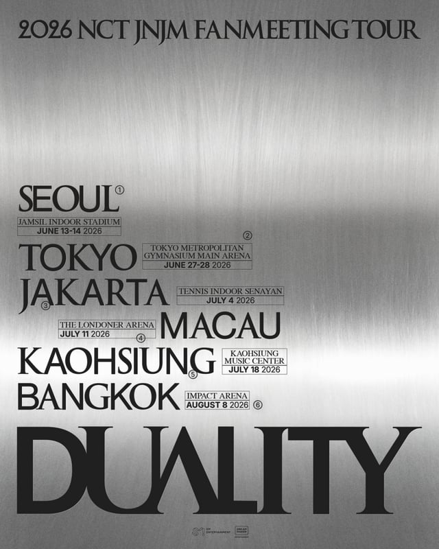 NCT JNJM 팬미팅 투어 'DUALITY' 포스터 이미지/사진제공=에스엠엔터테인먼트
