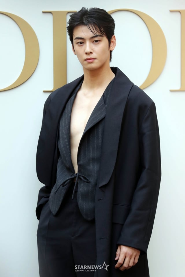배우 차은우가 29일 오후 서울 성수동 디올에서 열린 포토콜 행사에 도착하고 있다. 2024.05.29 /사진=임성균