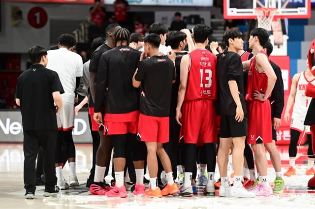 안양 정관장의 정규리그 최종전 서울SK와 경기 승리 후. /사진=KBL 제공