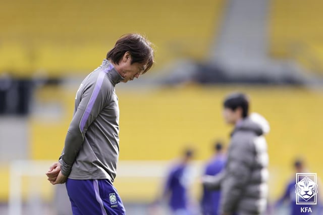 サッカー韓国代表の洪明甫(ホン·ミョンボ)監督。 /写真=大韓サッカー協会提供