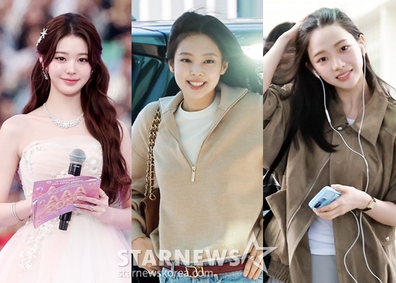 아이브 장원영, 블랙핑크 제니, 에스파 카리나(왼쪽부터) /사진=스타뉴스