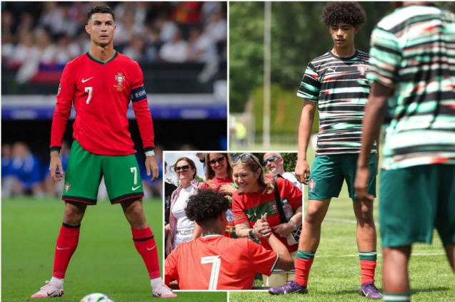 Cristiano Ronaldo (left) and his son. /Photo=The Sun archive