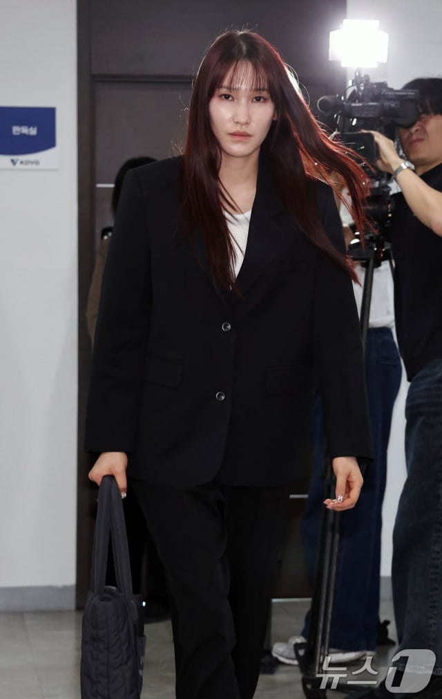 안혜진이 27일 오전 서울 마포구 한국배구연맹(KOVO)에서 음주운전 관련 소명을 하기 위해 상벌위원회에 출석하고 있다. /사진=뉴스1