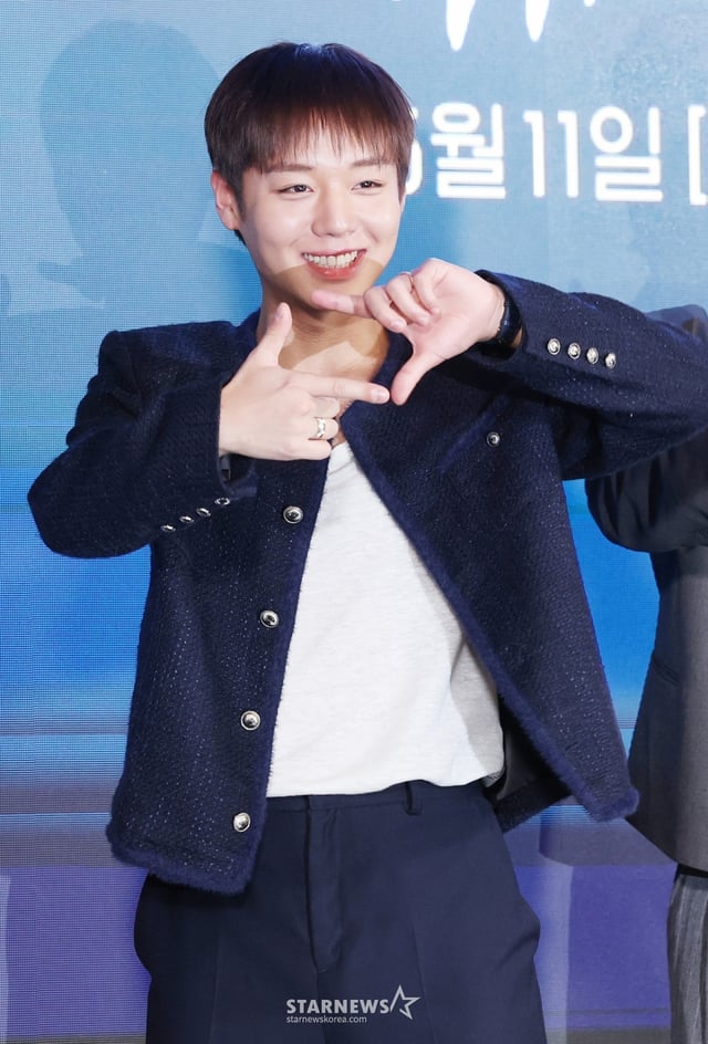 배우 박지훈이 6일 서울 광진구 풀만 앰배서더 호텔에서 진행된 티빙 드라마 '취사병 전설이 되다' 제작발표회에 참석해 포즈를 취하고 있다. /2026.05.06 /사진=김휘선 hwijpg@