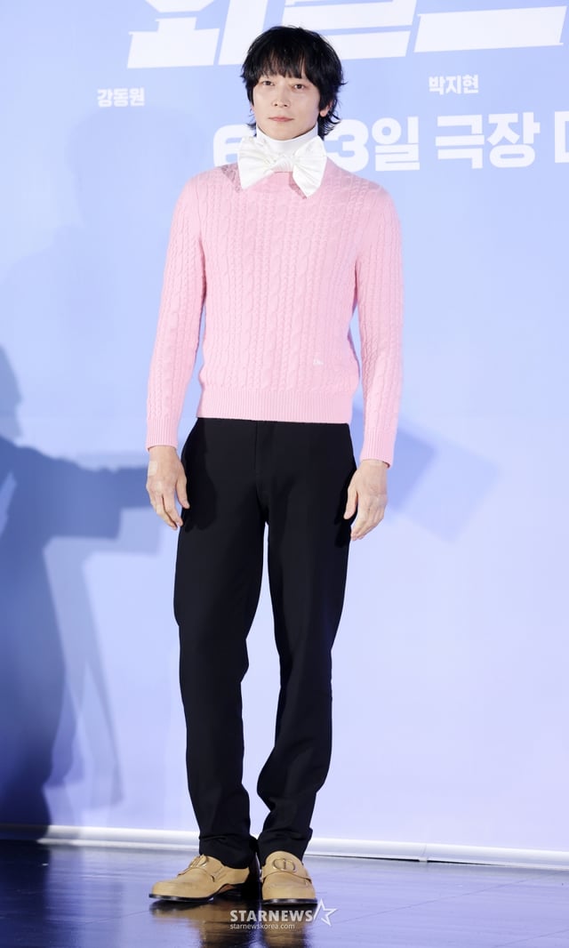 배우 강동원이 7일 서울 광진구 롯데시네마 건대입구에서 진행된 영화 '와일드씽' 제작보고회에 참석해 포즈를 취하고 있다. /2026.05.07 /사진=김휘선 hwijpg@