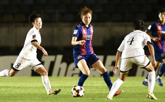 지난해 11월 미얀마에서 열린 수원FC위민과 북한 내고향여자축구단의 경기 모습. /사진=AFC 제공