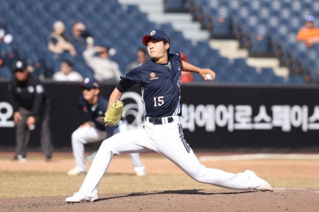최주형의 투구 모습. /사진=두산 베어스