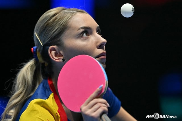 Bernadette Szocs, the face of Romanian women's table tennis. /AFPBBNews=NEWS1