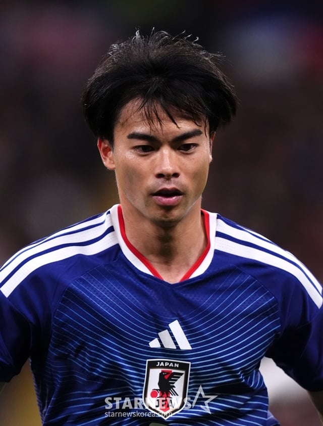 일본 축구대표팀 공격수 미토마 카오루. /로이터=뉴스1