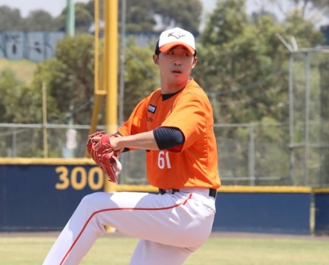 Bae Dong-hyun at the Melbourne Spring Camp ahead of the 2025 season. /Photo=Hanwha Eagles