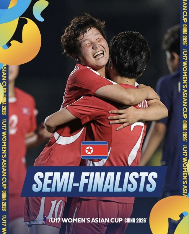 North Korea advances to the semifinals of the 2026 AFC U-17 Women's Asian Cup. /Photo=AFC SNS screenshot
