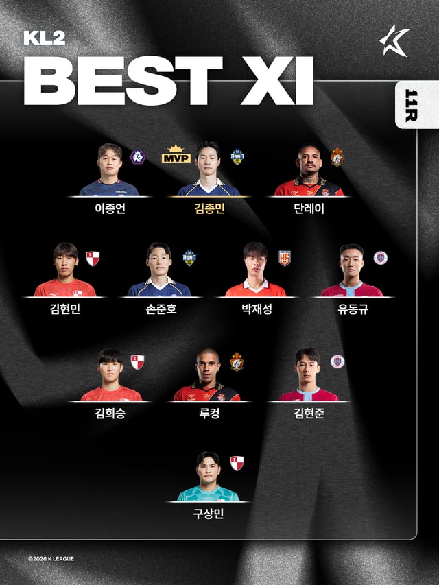 하나은행 K리그2 2026 11라운드 베스트11. /사진=한국프로축구연맹 제공