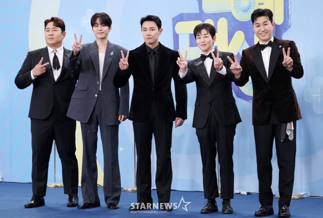 개그맨 문세윤, 배우 유선호, 이준, 가수 딘딘, 방송인 김종민 /사진=김휘선 hwijpg@