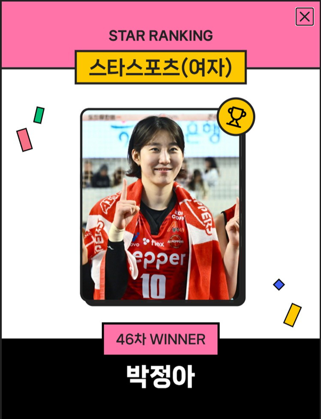 스타랭킹 1위를 차지한 박정아. /사진=스타뉴스