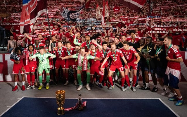 Bayern Munich's 2025-2026 DFB Pokal final victory ceremony held at 3 a.m. (Korean time) on the 24th at Olympiastadion Berlin in Berlin, Germany. /Photo=Bayern Munich official social networking service (SNS)