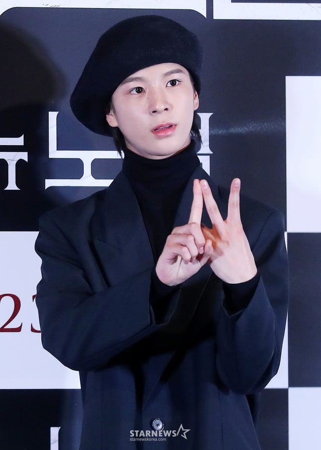 가수 겸 배우 정동원이 27일 오후 서울 용산구 아이파크몰 CGV에서 진행된 영화 '뉴 노멀' 언론시사회 및 기자간담회에 참석해 포즈를 취하고 있다. 2023.10.27 /사진=김창현