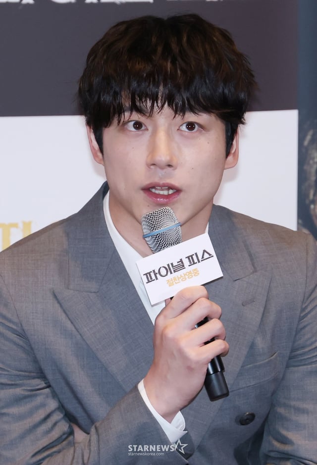 영화 '파이널 피스'의 주연배우 사카구치 켄타로가 29일 오후 서울 메가박스 코엑스에서 진행된 내한 기자간담회에서 질문에 답하고 있다. /2026.05.29 /사진=이동훈 photoguy@