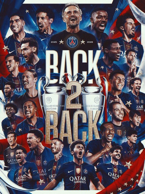 PSG 챔피언스리그 우승 포스터. /사진=파리 생제르맹(PSG) 공식 사회관계망서비스(SNS)
