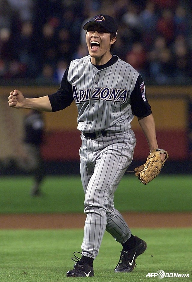 Kim Byung-hyun during his time with the Arizona Diamondbacks. /AFPBBNews=NEWS1
