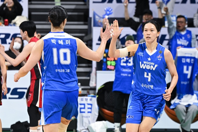 박혜미(왼쪽)와 김예진. /사진=WKBL 제공