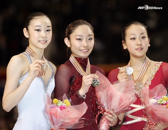 2007년 3월 한국을 방문해 경기에 나섰던 김연아(왼쪽부터), 안도 미키. 아사다 마오. /AFPBBNews=뉴스1
