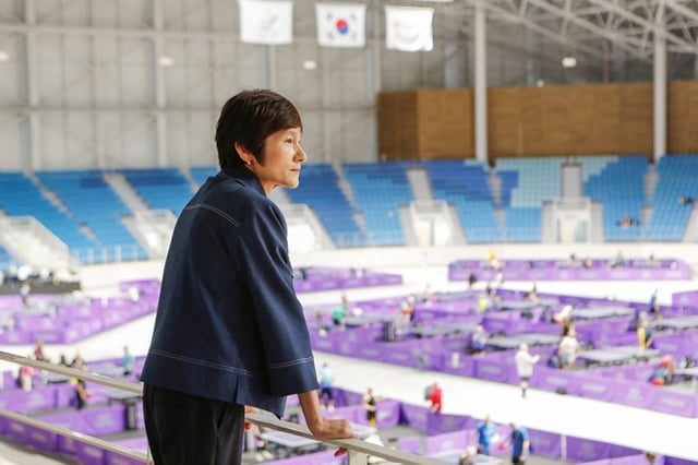 현정화 강릉세계마스터즈탁구선수권대회 집행위원장. /사진=대한탁구협회 제공