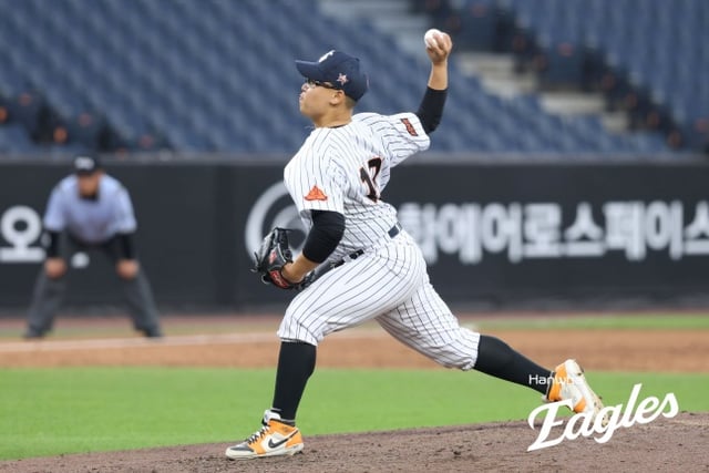 광주진흥고 김민훈이 8일 대전 한화생명볼파크에서 열린 제4회 한화이글스배 고교-대학 올스타전에 역투했다. /사진=한화 이글스 제공