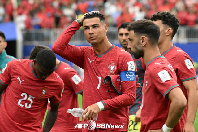 Portugal national football team players, including Cristiano Ronaldo. /AFPBBNews=NEWS1