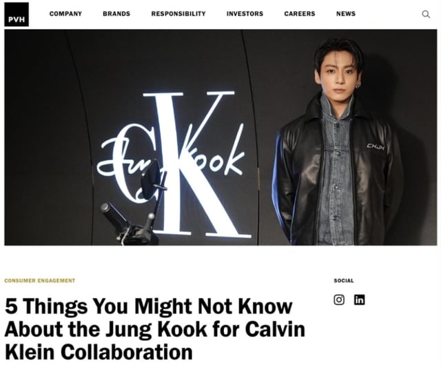 ジョングク、CK史上最高のコラボレーション実績